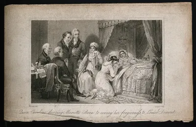 The death bed of Queen Caroline