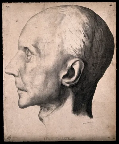 The death mask of Charles Talleyrand, the French statesman