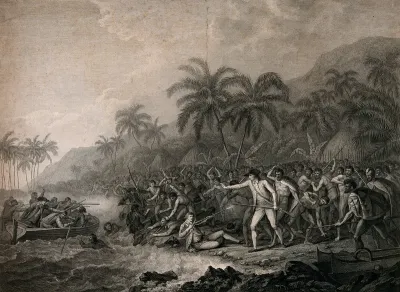 The death of Captain Cook in Hawaii