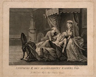 The death of Emperor Leopold II, his wife and a physician (?) in attendance