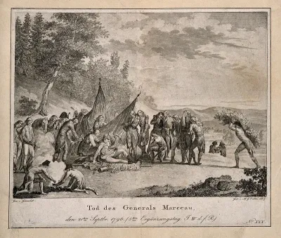 The death of General Marceau, during the retreat at Altenkirchen, 1796