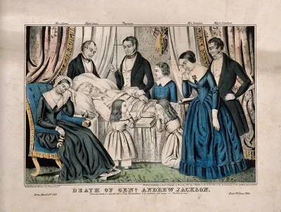 The death of President Andrew Jackson in Washington, 1845