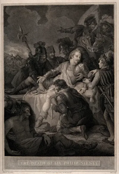 The death of Sir Philip Sidney at the battle of Zutphen