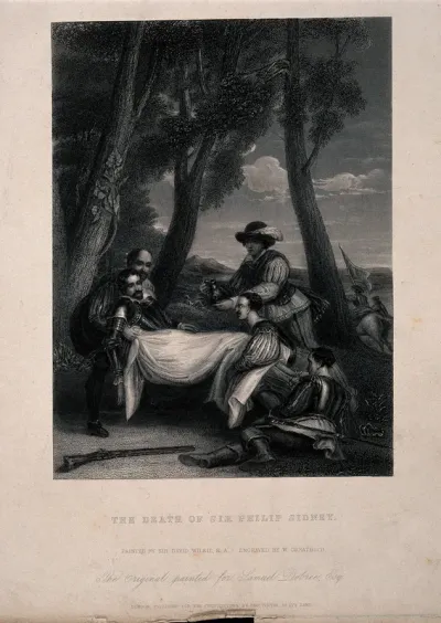 The death of Sir Phillip Sidney at the battle of Zutphen