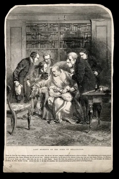 The death of the Duke of Wellington, with doctors gathered around him