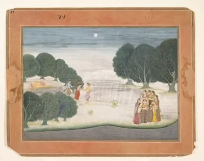 The Death of the Giant Shankachura: Page from a Dispersed Bhagavata Purana (Ancient Stories of Lord Vishnu)