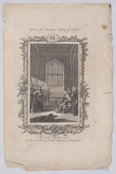 The Death Warrant Read to Mary, Queen of Scots in the Hall Wherein She was Beheaded