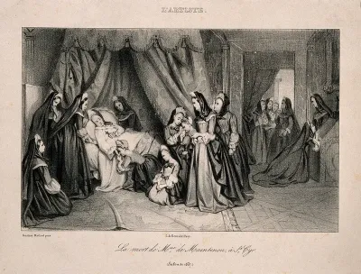 The deathbed of Madame de Maintenon at the Maison Royale de Saint-Louis, at St Cyr
