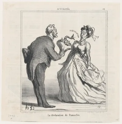 The declaration of Damocles, from "News of the day"