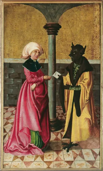 The delivery of the False Message by the Devil (Legend of St Cosmas and Damian)