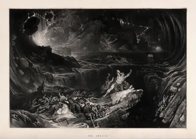 The deluge. Mezzotint by J. Martin