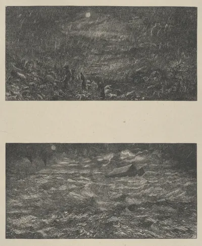The Deluge–The Ark on the Waters, from "Dalziels' Bible Gallery"