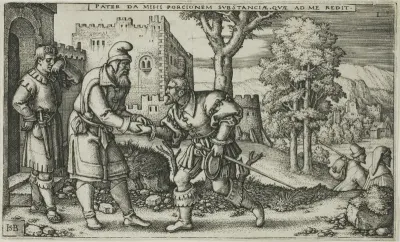 The Departure of the Prodigal Son, plate one from The History of the Prodigal Son