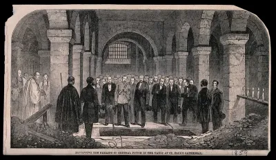 The depositing of the remains of General Picton in the vault at St