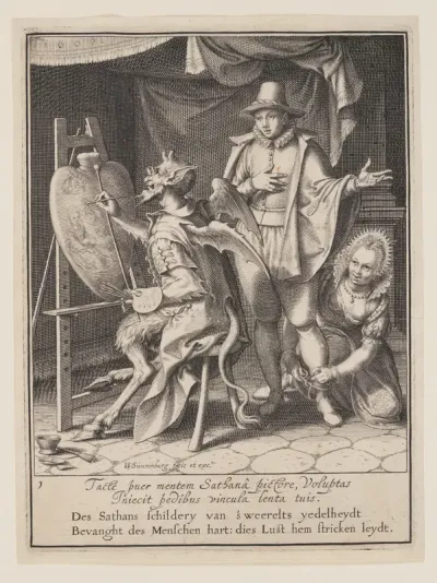 The Devil Painting Man’s Heart, from Allegory of the Misuse of Worldly Property