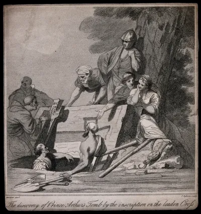 The discovery of the tomb of King Arthur