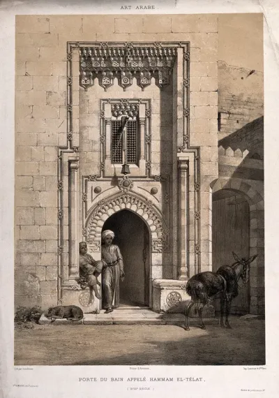 The doorway to the Turkish bath, El-Télet, Cairo (?)