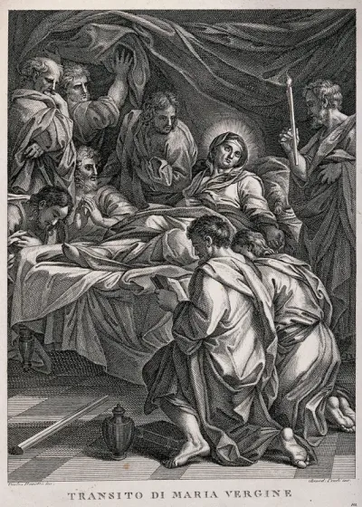 The Dormition of the Virgin Mary, surrounded by the apostles