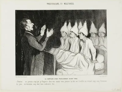 The Dormitory of a Distinguished Boarding School, plate 14 from Professeurs et Moutards (Professors and Rascals)