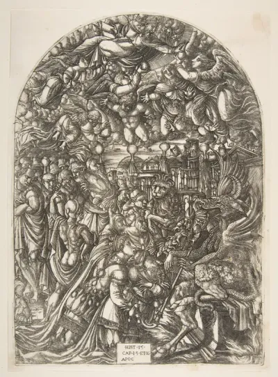 The Dragon with two Horns and the Beast with Seven, from the Apocalypse