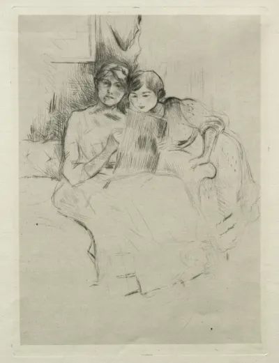 The Drawing Lesson (Berthe Morisot Drawing with Her Daughter)