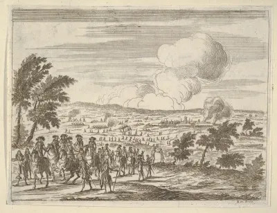 The Duke and his troops at Casalmaggiore, from "L'Idea di un Principe ed Eroe Cristiano in Francesco I d'Este, di Modena e Reggio Duca VIII [...]"