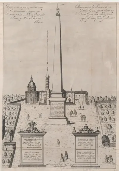The Egyptian Obelisk of Augustus, from "Speculum Romanae Magnificentiae"
