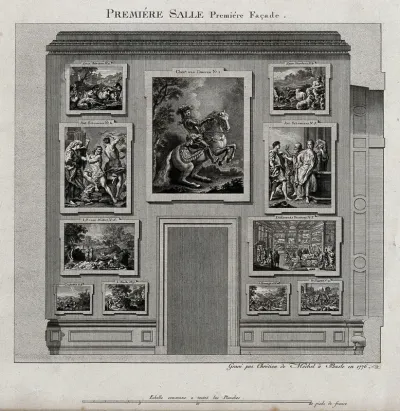 The electoral picture gallery at Düsseldorf: paintings on one of the walls in the first gallery