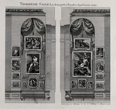The electoral picture gallery at Düsseldorf: paintings on two walls in the third gallery