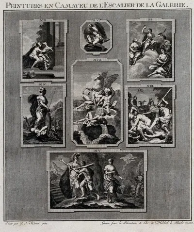 The electoral picture gallery at Düsseldorf: seven paintings on the staircase