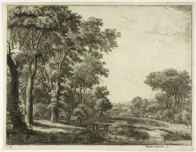 The Entrance to the Forest by the Little Wooden Bridge
