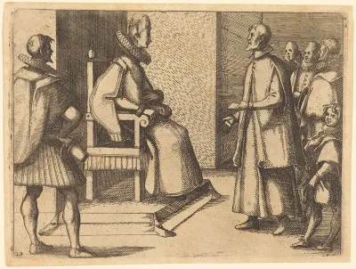 The Envoy of Tuscany thanking the Queen