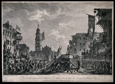 The execution of rebels during the Rebellion in Naples and Sicily in 1647