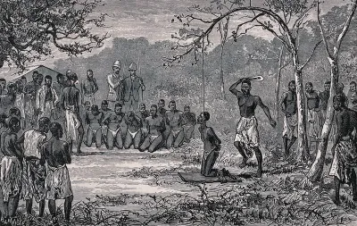 The execution of slaves by means of beheading by the Bakuti, near Equator Station