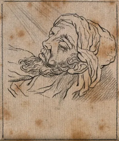 The face of a hero immediately before death