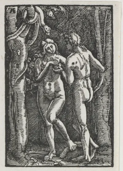 The Fall and Redemption of Man:  Adam and Eve Eating the Forbidden Fruit