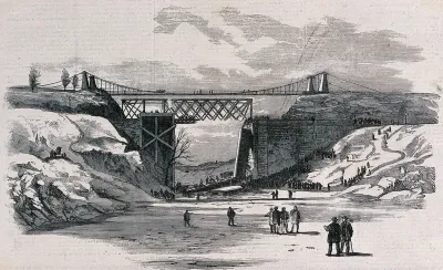 The fall of a railway train from a bridge in Hamilton, Ontario