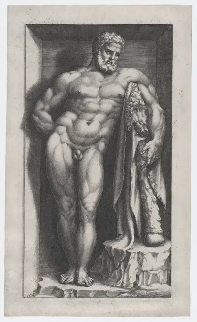 The Farnese Hercules, from "Speculum Romanae Magnificentiae"