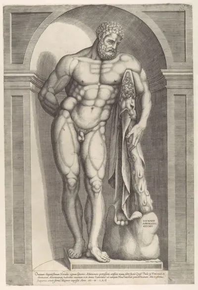 The Farnese Hercules, from "Speculum Romanae Magnificentiae"