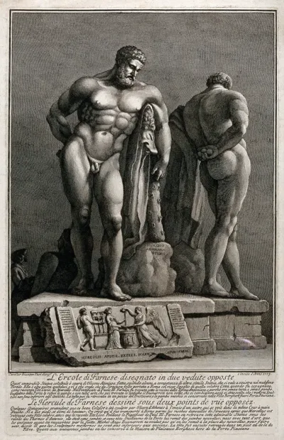 The Farnese Hercules from the front and back