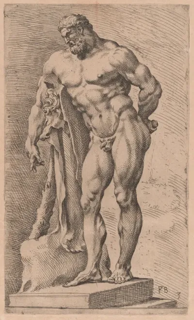 The Farnese Hercules, three-quarter view turned to left  [plate 3]