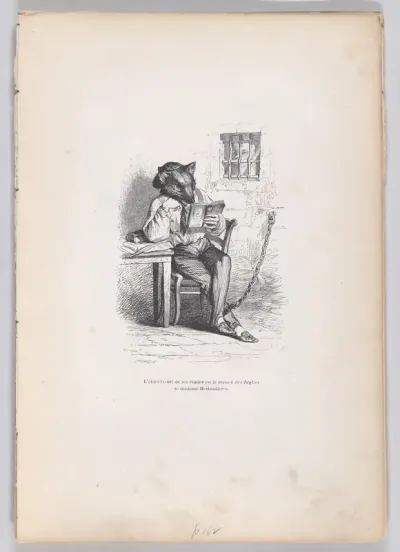The favorite object of his studies is the collection of Idylles by Madame Deshoulières, from "Scenes from the Private and Public Life of Animals"