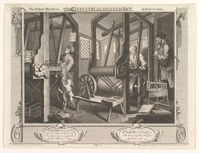 The Fellow 'Prentices at their Looms (Industry and Idleness, plate 1)