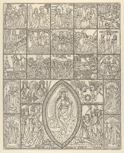 The Fifteen Mysteries and the Virgin of the Rosary (Modern Impression)