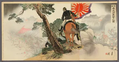 The First Division Advancing on Fengtienfu (Daiichigun Hotenfu shingeki no zu)