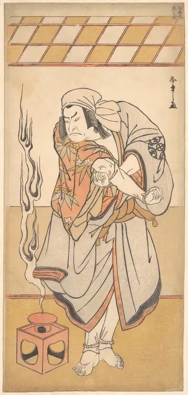 The First Nakamura Nakazo in the Role of Chinzei Hachiro in the Drama "Kite Kaeru nishiki no wakayagi"