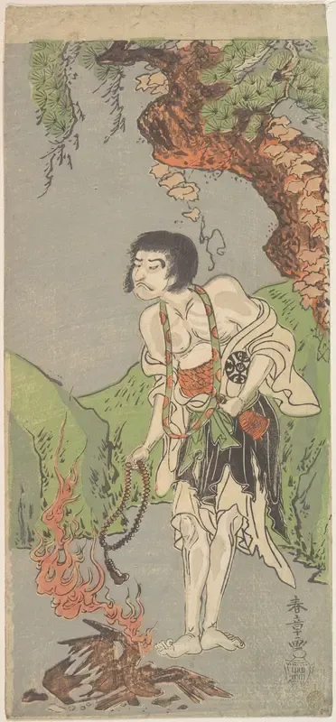 The First Nakamura Nakazo in the Role of Raigo Ajari, a Buddhist Monk