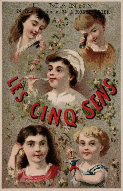 The five senses represented by five children