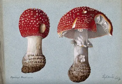 The fly agaric fungus (Amanita muscaria): two fruiting bodies