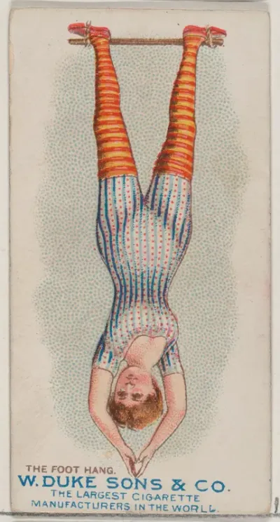 The Foot Hang, from the Gymnastic Exercises series (N77) for Duke brand cigarettes